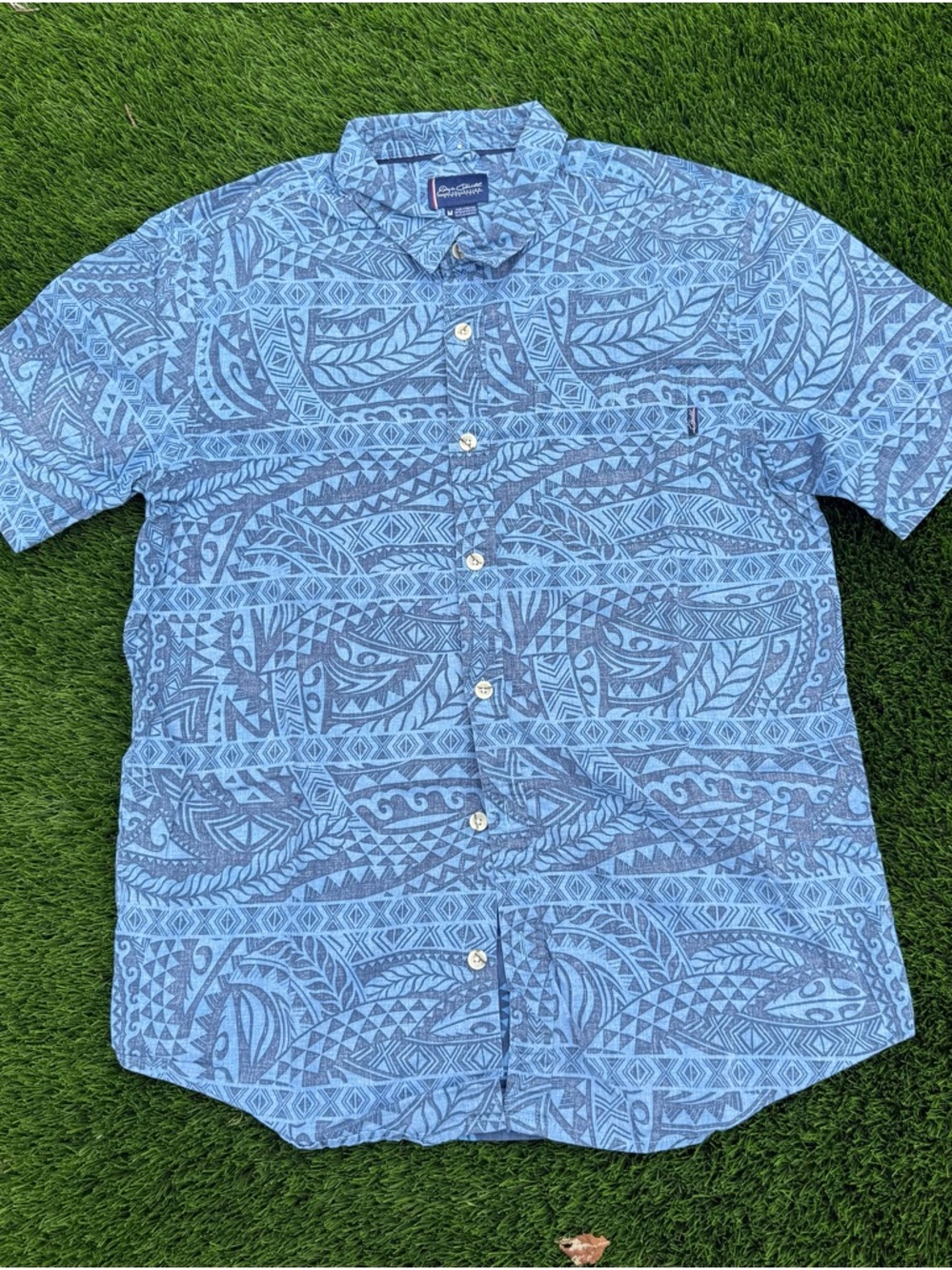 Jack O’Neill  Blue tribal Printed Short-Sleeve button up  Shirt